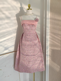 A line Spaghetti Straps Pink Vacation Dress Long Women Dresses SD167