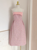 A line Spaghetti Straps Pink Vacation Dress Long Women Dresses SD167