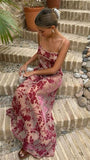 A Line Spaghetti Straps Floor Length Floral Evening Dress Prom Dresses SD1719 HZ0628