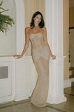 Sheath Sweetheart Sequin Floor Length Champagne Evening Dress Prom Dresses SD1722 HZ0628