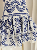 Sheath Strapless Blue Lace Vacation Dress Short Birthday Dresses SD173
