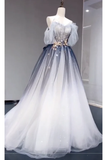 Ball Gown Off The Shoulder Tulle Party Dress Long Prom Dress Evening Dresses SD1791 HZ0628