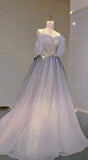 Ball Gown Off The Shoulder Tulle Party Dress Long Prom Dress Evening Dresses SD1791 HZ0628