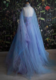 Ball Gown Sweetheart Lace Layers Evening Dress Prom Dresses With Cape SD1794 HZ0628