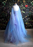 Ball Gown Sweetheart Lace Layers Evening Dress Prom Dresses With Cape SD1794 HZ0628
