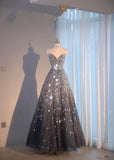 Ball Gown Sweetheart Sequin Long Evening Gowns Prom Dresses SD1827