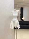 A line Spaghetti Straps Ruffled White Women's Short Vacation Dresses SD183