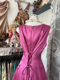Fashion A line Floor Length Pink Satin Evening Dress Prom Dresses SD1874