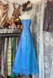 Fashion Mermaid Spaghetti Straps Blue Floor Length Evening Dress Prom Dresses SD1880