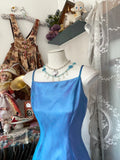 Fashion Mermaid Spaghetti Straps Blue Floor Length Evening Dress Prom Dresses SD1880