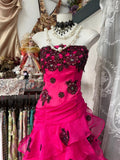 Fashion Mermaid Strapless Hot Pink Floor Length Evening Dress Prom Dresses SD1887