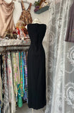 Fashion Sheath Straps Black Slit Floor Length Evening Dress Prom Dresses SD1893