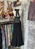 Fashion Mermaid Halter Black Floor Length Evening Dress Prom Dresses SD1894