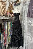Fashion Mermaid Sweetheart Black Floor Length Evening Dress Prom Dresses SD1895