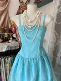 Fashion A line Spaghetti Straps Light Blue Floor Length Evening Dress Prom Dresses SD1901