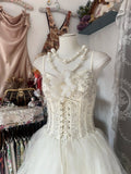 Ball Gown Spaghetti Straps Sleeveless Long White Evening Dress Prom Dresses SD1902