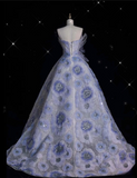 Ball Gown Sweetheart Lilac Tulle Party Dress Long Prom Dress Evening Dresses SD1927