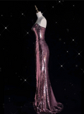 Mermaid Halter Neckline Sequin Floor Length Evening Dress Prom Dresses SD1928
