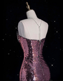 Mermaid Halter Neckline Sequin Floor Length Evening Dress Prom Dresses SD1928