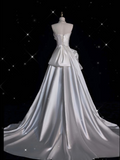 Sheath Strapless Sequin Short White Wedding Dresses Brides Dress SD1929