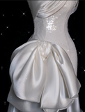 Sheath Strapless Sequin Short White Wedding Dresses Brides Dress SD1929