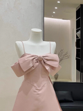 A Line Spaghetti Straps Ruffled Pink Women's Short Holiday Dresses Party Dress SD196