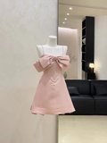 A Line Spaghetti Straps Ruffled Pink Women's Short Holiday Dresses Party Dress SD196