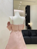A Line Spaghetti Straps Ruffled Pink Women's Short Holiday Dresses Party Dress SD196