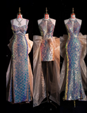 Mermaid Sequin Long Prom Dress Evening Dress Formal Dress SD1980