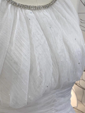 A Line Halter Ruffled White Short Women's Holiday Dresses Birthday Outfits With Beads SD198