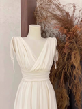 A Line V Neckline Ruffled White Women's Short Holiday Dresses Birthday Dress SD200