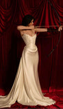 Mermaid Strapless Satin Ruffles Long Party Dress Prom Dresses SD2012 HZ0628