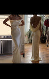Mermaid Off The Shoulder Floor-length Satin Evening Dress Prom Dresses SD2041 HZ0628