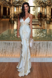 Mermaid Spaghetti Straps Satin Long Party Dresses Prom Dress SD2043