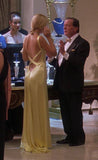 Mermaid Spaghetti Straps Floor Length Yellow Evening Dress Backless Prom Dresses SD2163 HZ0628