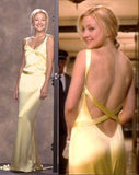 Mermaid Spaghetti Straps Floor Length Yellow Evening Dress Backless Prom Dresses SD2163 HZ0628