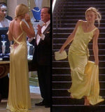 Mermaid Spaghetti Straps Floor Length Yellow Evening Dress Backless Prom Dresses SD2163 HZ0628