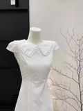 A Line Doll Collar Sleeveless Cotton White Short Women's Holiday Summer Dresses SD204