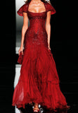 Sheath Strapless Burgundy Floor-length Chiffon Long Evening Dress Prom Dresses SD2059 HZ0628