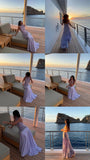 Mermaid High Neckline Lilac Long Evening Dress Prom Dresses SD2062