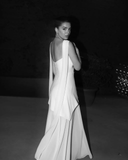 A line Strapless White Chiffon Long Evening Dress Prom Dresses SD2072 HZ0628