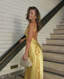 Mermaid One Shoulder Yellow Long Evening Dress Prom Dresses With Backless SD2074 HZ0628
