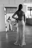 Mermaid Sweetheart Lilac Sequin Slit Long Evening Dress Prom Dresses SD2076