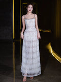 A-line Square Neckline White Long Prom Dress Evening Dress Formal Dress SD2106