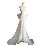 Mermaid Sweetheart Lace White Satin Wedding Dresses SD2124