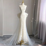 Mermaid Sweetheart Lace White Satin Wedding Dresses SD2124