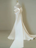 Mermaid Sweetheart White Satin Wedding Dresses SD2128