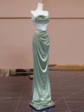 Mermaid Sweetheart Satin Long Prom Dress Evening Dress Formal Dress SD2133
