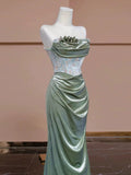 Mermaid Sweetheart Satin Long Prom Dress Evening Dress Formal Dress SD2133