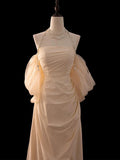 Mermaid Off The Shoulder Short Sleeves Long Prom Dress Evening Dress Formal Dress SD2142